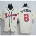 Braves #8 Jace Peterson Cream Flexbase Authentic Collection Stitched MLB Jersey